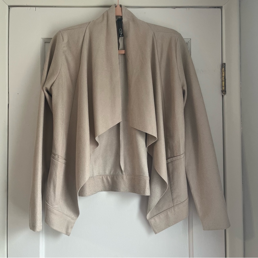 Faux suede waterfall jacket